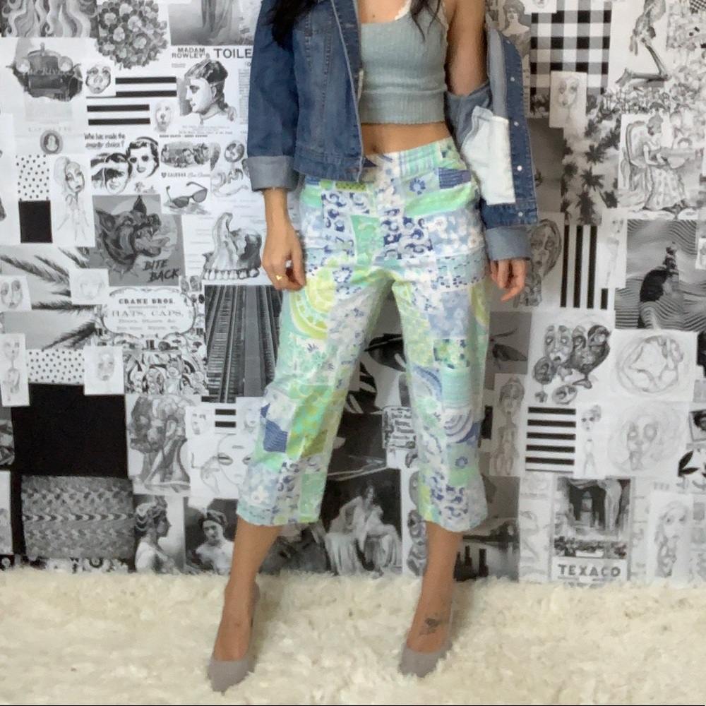 Vintage Highwaist Patchwork Mom Jean w Pockets